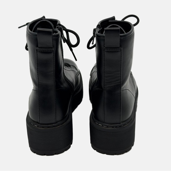 Universal Thread Target Black Combat Boots Lug Sole Lace Up Zip Ankle Size 8 - Picture 9 of 15